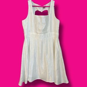 White Babydoll Dress with Heart Shaped Cutout Back